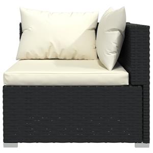 vidaXL 11-delige Loungeset met kussens poly rattan zwart