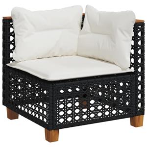 vidaXL 8-delige Loungeset met kussens poly rattan zwart