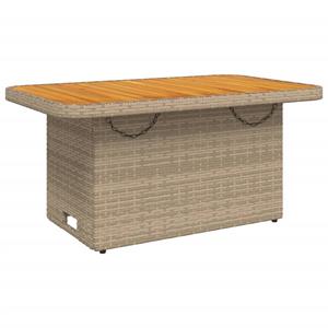 vidaXL 4-delige Tuinset met kussens poly rattan beige