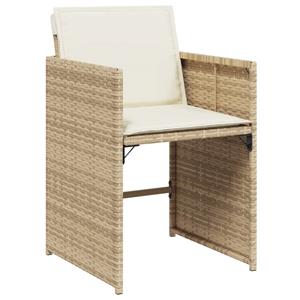 vidaXL 11-delige Tuinset met kussens poly rattan beige