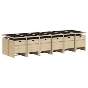 vidaXL 13-delige Tuinset met kussens poly rattan gemengd beige