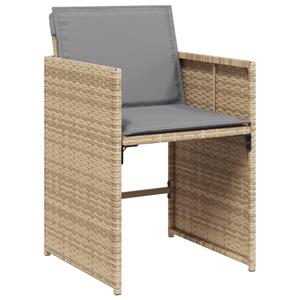 vidaXL Tuinstoelen 4 st met kussens poly rattan gemengd beige