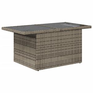 vidaXL 6-delige Loungeset met kussens poly rattan grijs