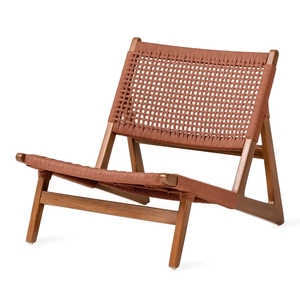 Urban Lifestyle Loungestoel Kuwana Cinnamon Weave Outdoor Accent Chair - Amber Wood