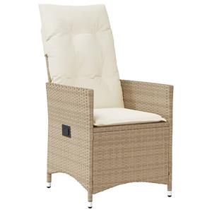 vidaXL 5-delige Tuinset met kussens poly rattan beige