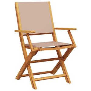 vidaXL Tuinstoelen 4 st inklapbaar stof en massief hout taupe