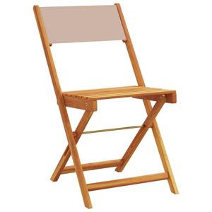 vidaXL Tuinstoelen 6 st inklapbaar stof en massief hout taupe