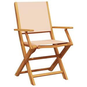 vidaXL Tuinstoelen 8 st inklapbaar stof en massief hout beige