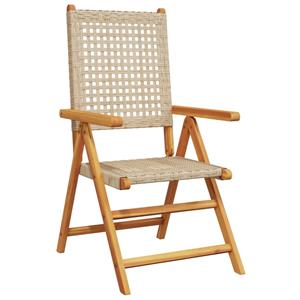 vidaXL Tuinstoelen 8 st poly rattan en massief hout beige