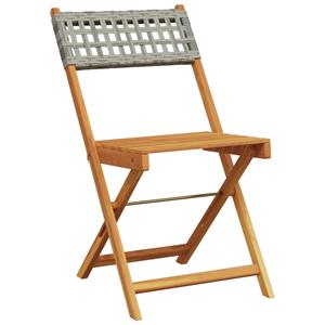 vidaXL Tuinstoelen 6 st inklapbaar poly rattan en massief hout grijs