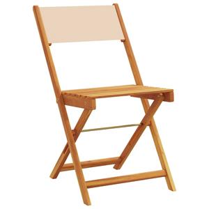 vidaXL Tuinstoelen 6 st inklapbaar stof en massief hout beige