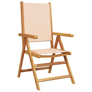 vidaXL Tuinstoelen 8 st inklapbaar stof en massief hout beige