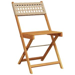 vidaXL Tuinstoelen 6 st inklapbaar poly rattan en massief hout beige