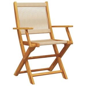 vidaXL Tuinstoelen 4 st inklapbaar massief acaciahout beige