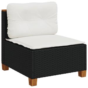 vidaXL 5-delige Loungeset met kussens poly rattan zwart