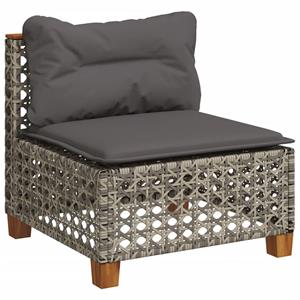 vidaXL 5-delige Loungeset met kussens poly rattan grijs