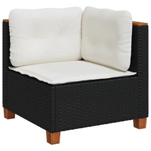 vidaXL 6-delige Loungeset met kussens poly rattan zwart