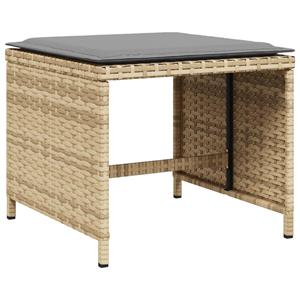 vidaXL 9-delige Tuinset met kussens poly rattan gemengd beige