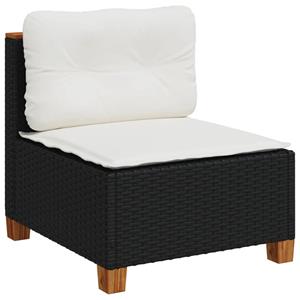 vidaXL 7-delige Loungeset met kussens poly rattan zwart