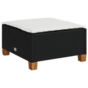 vidaXL 8-delige Loungeset met kussens poly rattan zwart