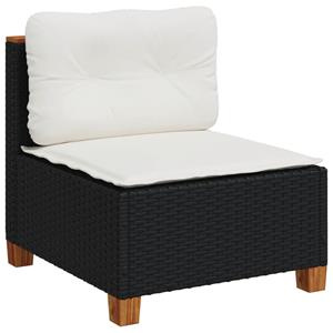 vidaXL 8-delige Loungeset met kussens poly rattan zwart