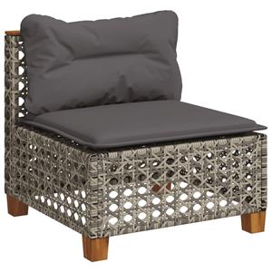 vidaXL 8-delige Loungeset met kussens poly rattan grijs