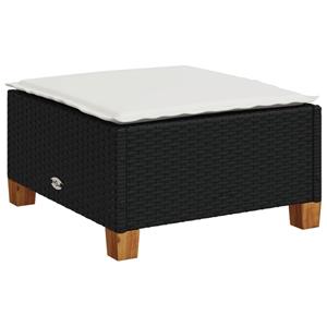 vidaXL 9-delige Loungeset met kussens poly rattan zwart