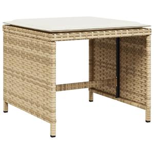 vidaXL 11-delige Tuinset met kussens poly rattan beige