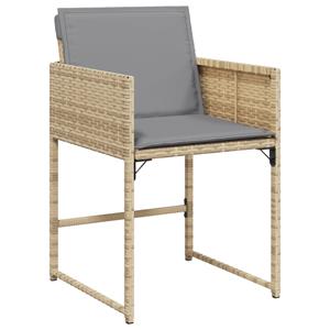 vidaXL 11-delige Tuinset met kussens poly rattan gemengd beige