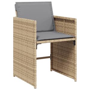 vidaXL 13-delige Tuinset met kussens poly rattan gemengd beige