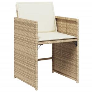 vidaXL 13-delige Tuinset met kussens poly rattan beige