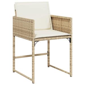 vidaXL 15-delige Tuinset met kussens poly rattan beige