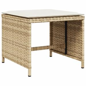 vidaXL 17-delige Tuinset met kussens poly rattan beige