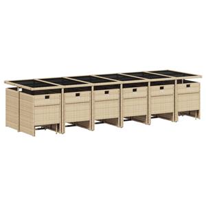 vidaXL 17-delige Tuinset met kussens poly rattan beige