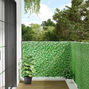 VidaXL Tuinscherm plantpatroon 300x120 cm PVC groen