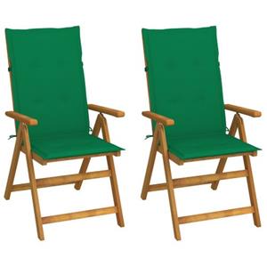 VIDAXL Houten Tuinstoelen - Set Van 2 Met Kussen - Acaciahout - 57x69x111 Cm