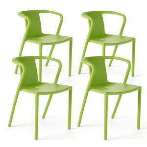 Oviala Lot Van 4 Groene Plastic Polypropyleen Stoelen