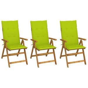 VIDAXL Tuinstoelset - Massief Acaciahout - Vintage Stijl - 3x Stoel Met Kussen