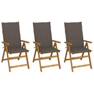 VIDAXL Tuinstoel Vintage - Set Van 3 - Massief Acaciahout - 5 Leunposities