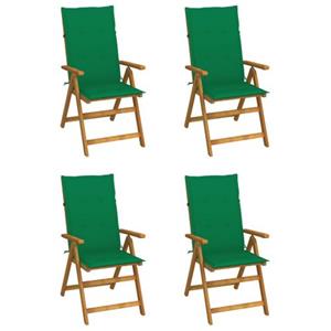 VIDAXL Verstelbare Houten Tuinstoelen - Set Van 4 - Massief Acaciahout