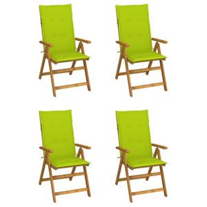 VIDAXL Verstelbare Houten Tuinstoelen - Set Van 4 - 57x69x111 Cm