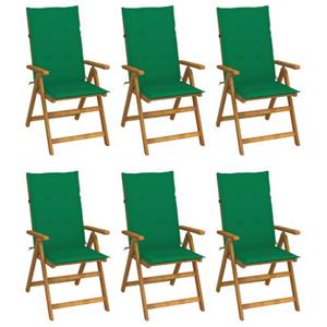 VIDAXL Tuinstoel Vintage - Massief Acaciahout - 57x69x111 Cm - Groen Kussen