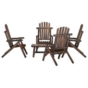 VIDAXL Adirondack Loungeset Van Massief Vurenhout - 68x86x103 Cm