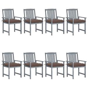 VIDAXL Acacia Wood Outdoor Chair Set - Greywash - 61x57x92 Cm