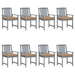 VIDAXL Acacia Wooden Chair Set - Greywash - Sturdy - Weatherproof