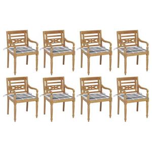 VIDAXL Batavia Stoelen - Houten Tuinmeubelen - 8stuks - 55x51.5x84cm