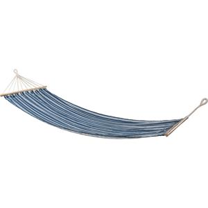 Merkloos Hangmat Beach Vibes - blauw/naturel - 200 x 80 cm - met houten/touwen frame -