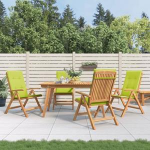 VIDAXL Verstelbare Tuinstoel - Hout - Set Van 4 - 60 X 74.5 X 104 Cm - Massief Teakhout