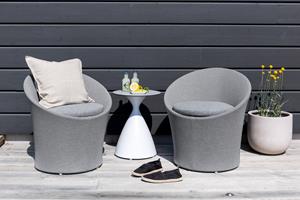 Nohr Loungeset Felica Met 2 loungestoelen en tafel - Grijs/Wit