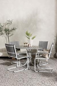 Nohr Outdoor Diningset Temisha Polywood - Grijs - Rond